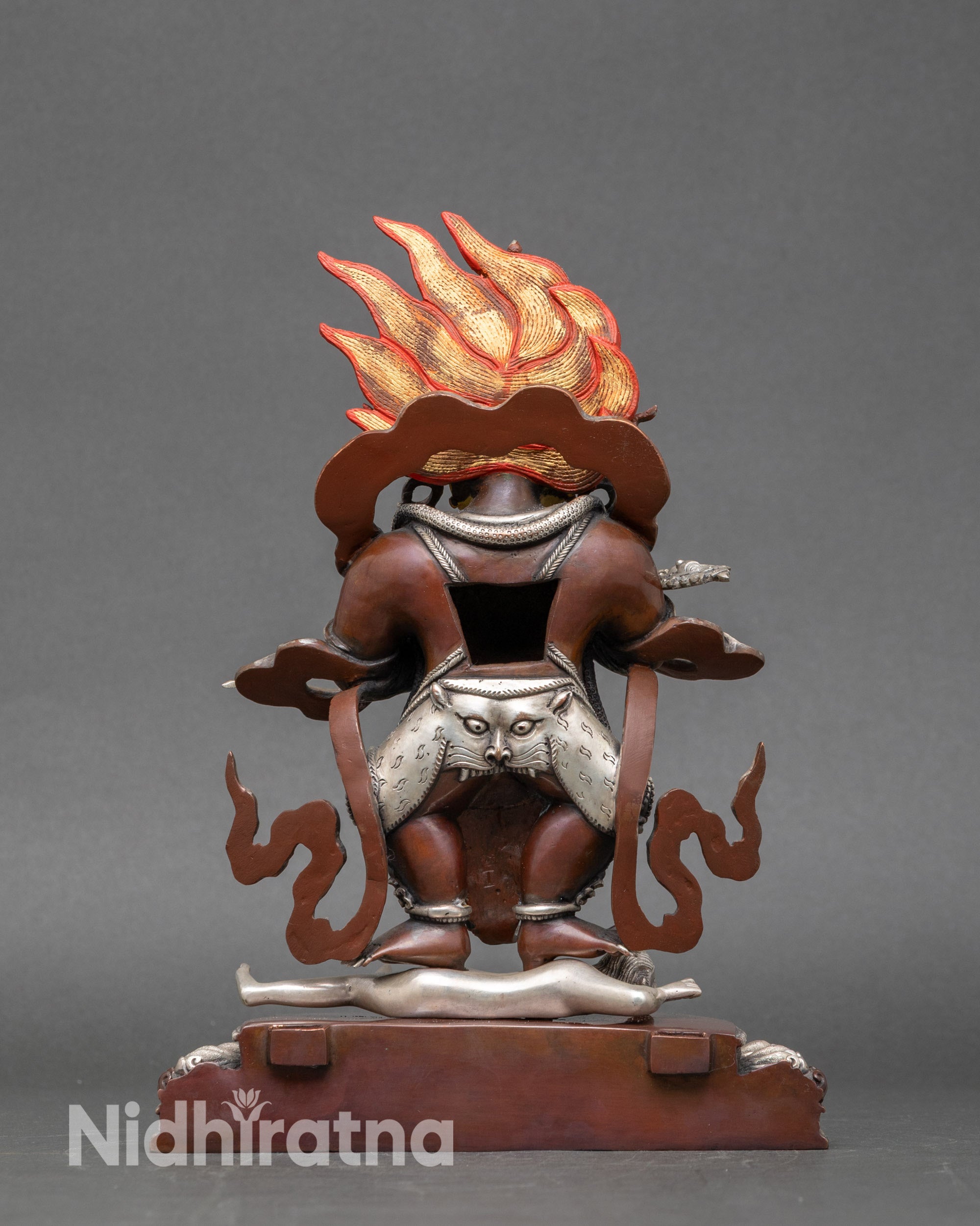Sakya Mahakala Copper Statue | Traditional Nepalese Tantric Protector