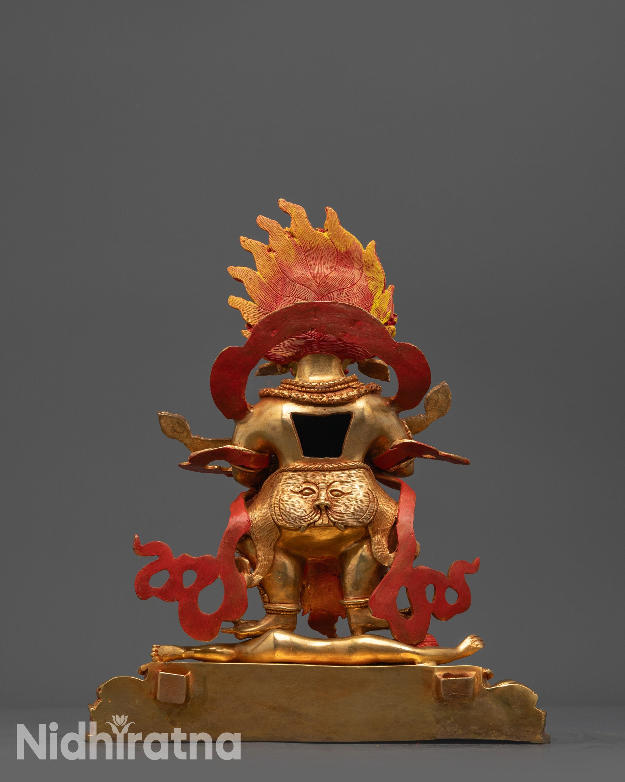 Nepalese Shakya Mahakala Statue | Traditional Himalayan Protector Figure