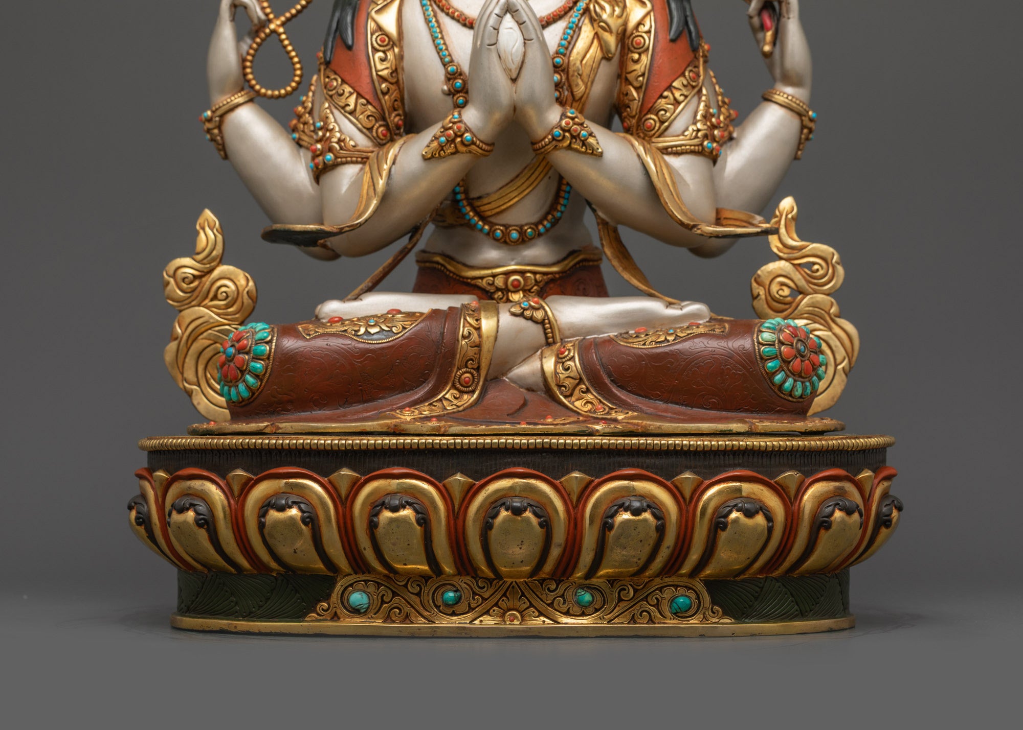 Compassionate Chenrezig Statue | Hand-painted Tibetan Buddhist Idol