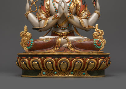 Compassionate Chenrezig Statue | Hand-painted Tibetan Buddhist Idol
