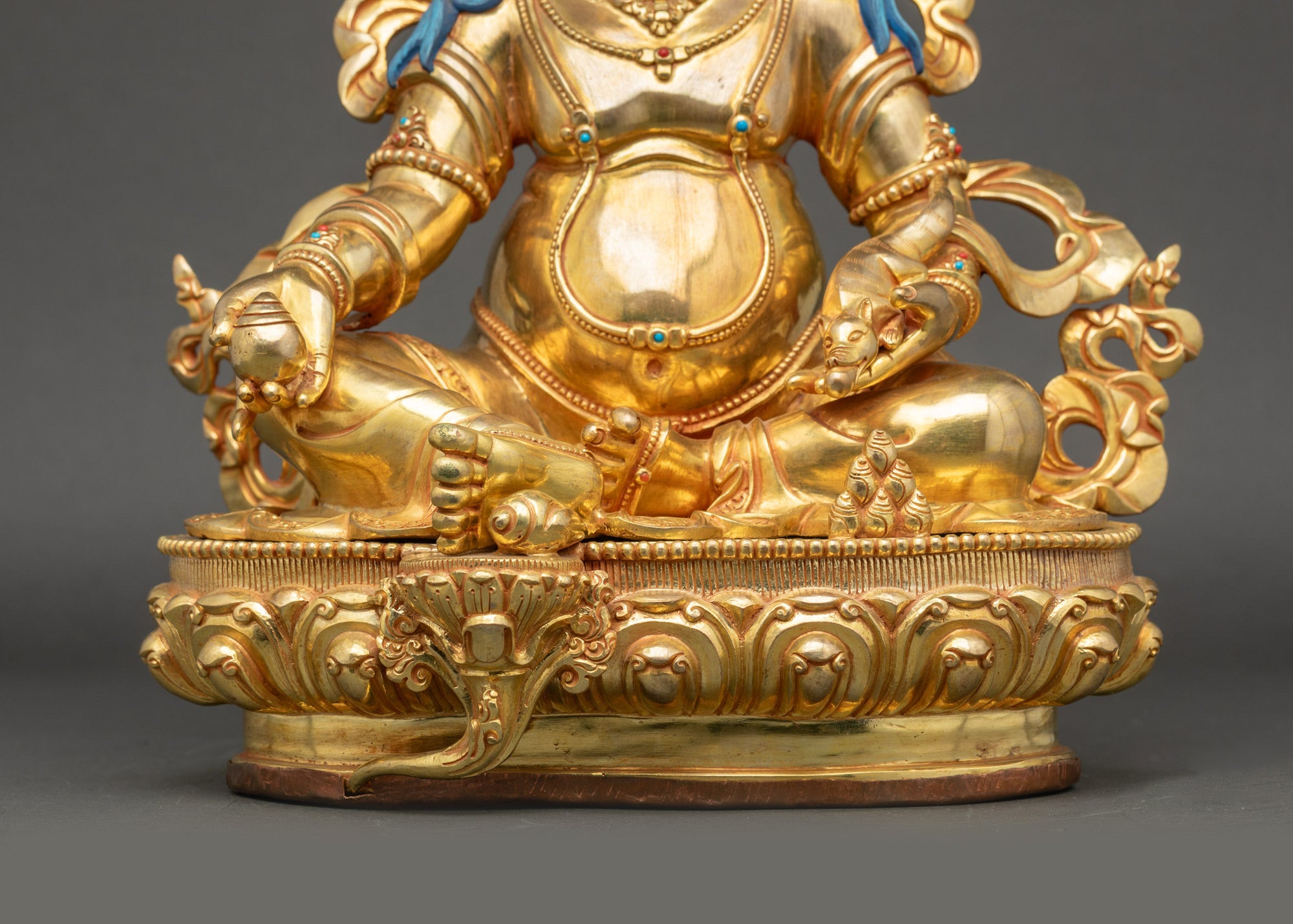 Dzambhala Ritual Statue | 24K Gold Fire-Gilded Nepalese Buddhist Art