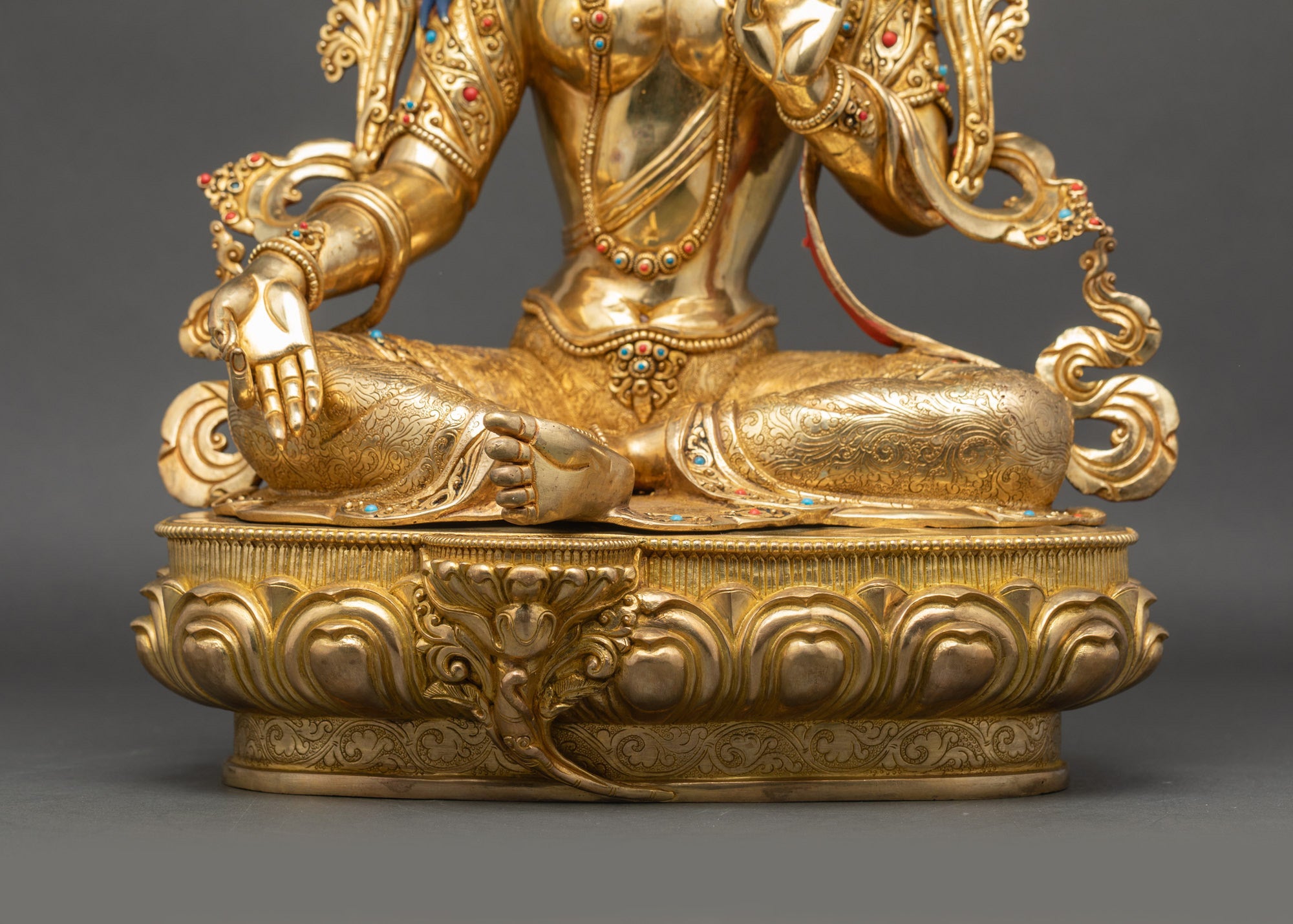 Premium Green Tara Statue for Meditation | Lost-Wax Casted Copper Art