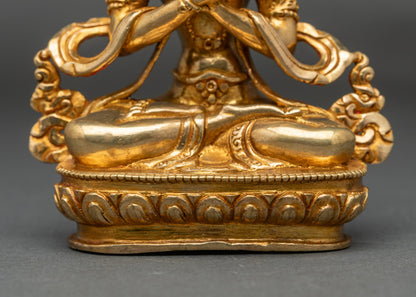 Vajradhara Sacred Deity Statue | Handcrafted Copper & Gold Finish