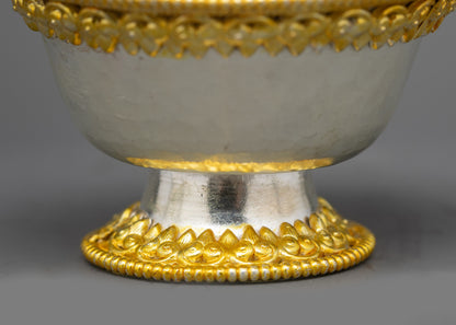 Seven Handcrafted Water Offering Bowls | Sacred Tibetan Altar Set
