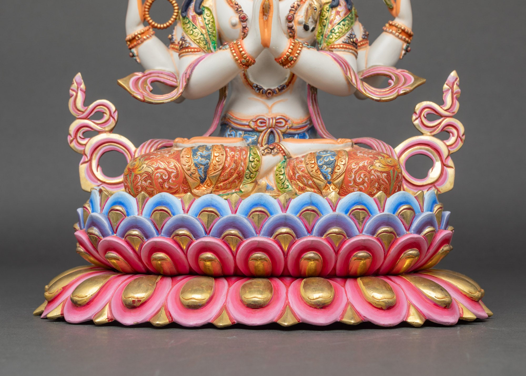 Decorative Chenrezig Statue | Colorful Nepalese Spiritual Sculpture