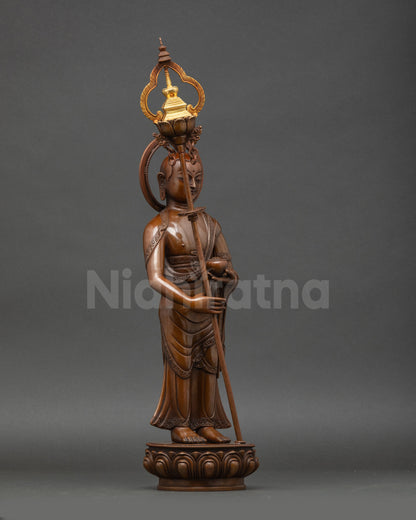 Hand-carved Sculpture of Buddha's Two Disciples