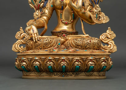 Handmade Drolma Karmo Sculpture | Enlightened Mother Tara Statue