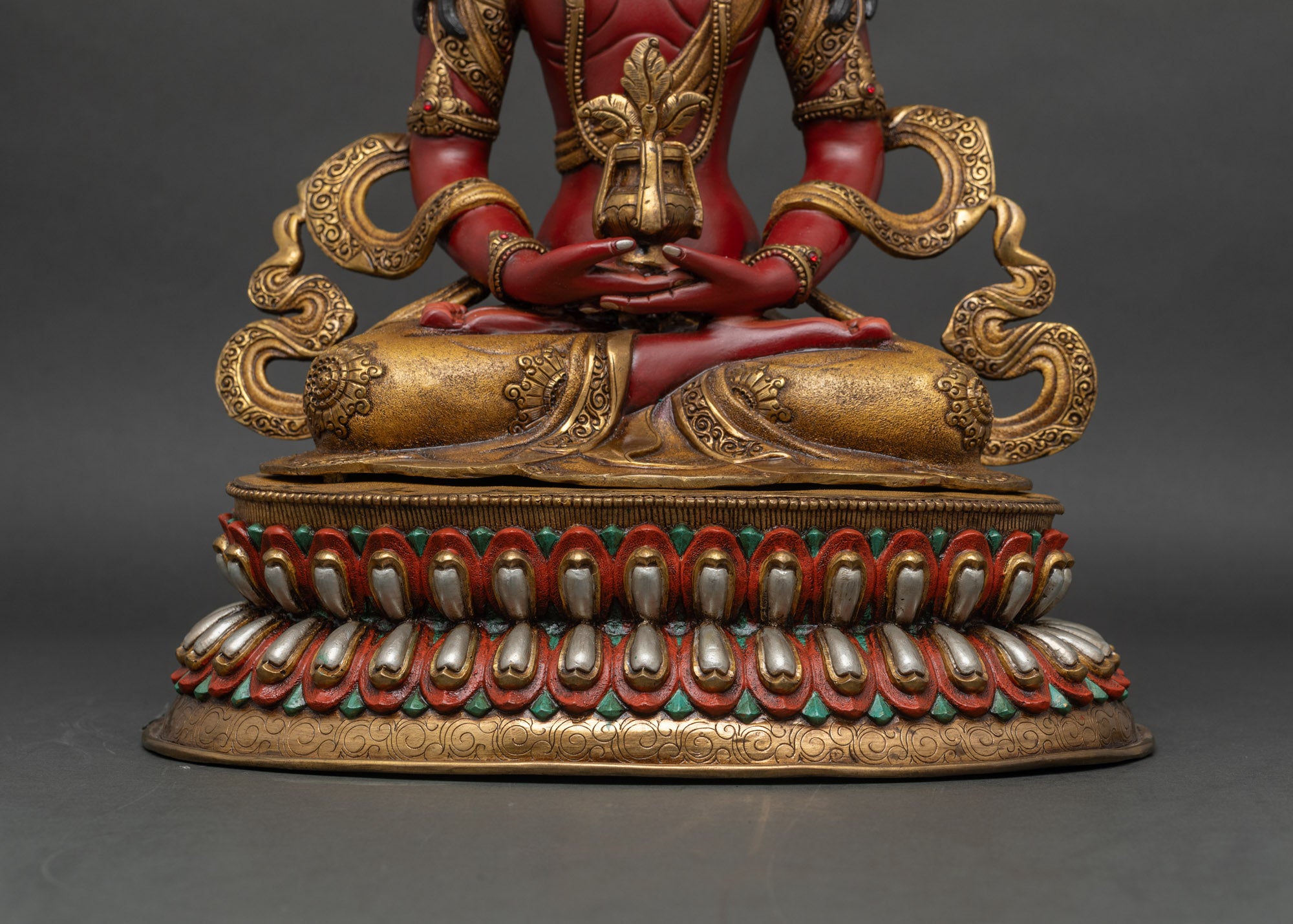 Amitayus Buddha Statue for Longevity | Handcrafted Nepalese Gold Art
