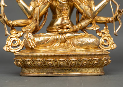 Namgyalma Sculpture | Three-Faced Longevity Deity for Blessings
