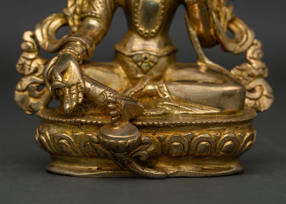 Small Green Tara Statue | Handmade Buddhist Meditation Art