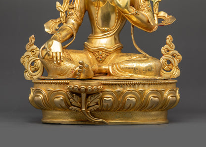 Illuminate Your Sacred Space with Green Tara Sculpture | Nepalese Idol
