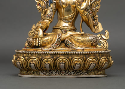 Traditional White Tara Statue | Lost-Wax Casted Nepalese Sculpture