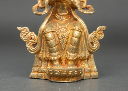 Maitreya Buddha – Serene 24k Gold Gilded Tibetan Sculpture