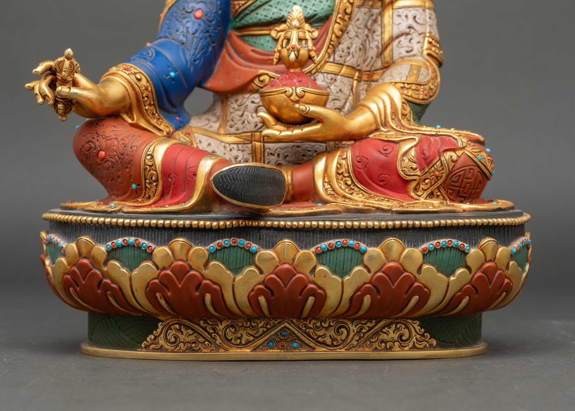 Guru Padmasambhava Copper Statue | Traditional Nepalese Sculpture