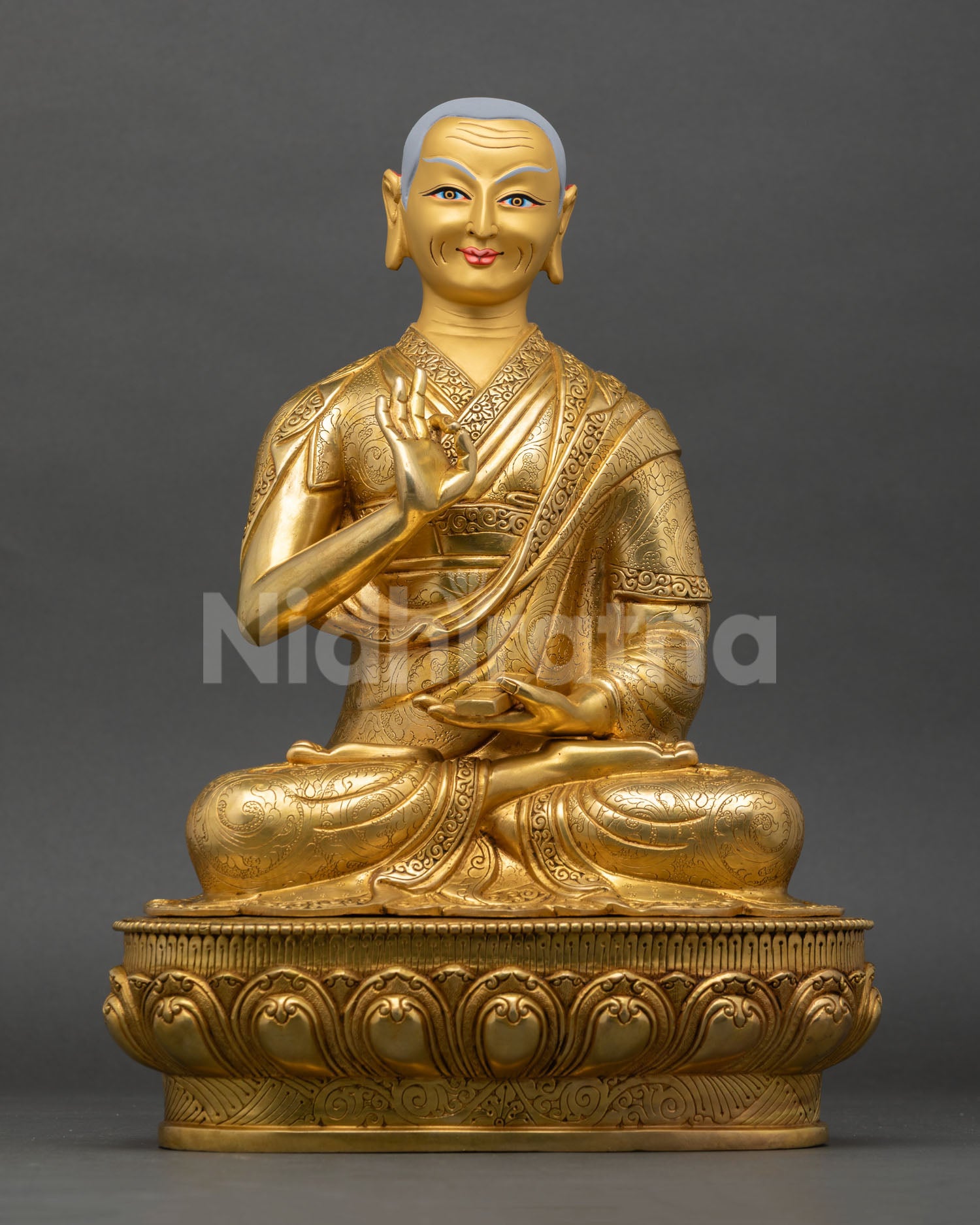 Je Tsongkhapa & Disciples Statue Set | Handcrafted Buddhist Art