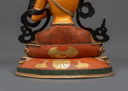 Hand-painted Bodhisattva Manjushri Statue | Tibetan Buddhist Sculpture