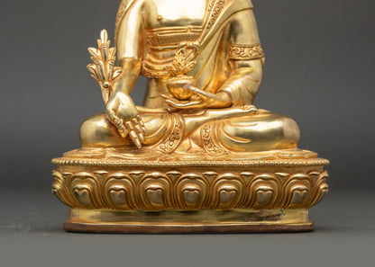 Medicine Buddha Statue | Nepalese Copper Sculpture for Healing & Devotion