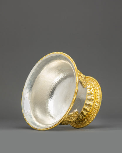 Gold and Silver-Plated Water Offering Set of Seven Bowl