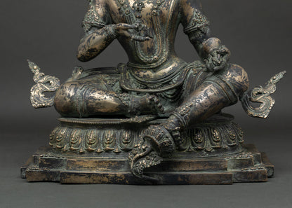 Solid Bronze Vajrasattva Statue – Tibetan Buddhist Figurine