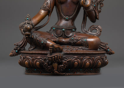 Oxidized Goddess Red Tara Statue | Magnetizing Manifestation of Tara