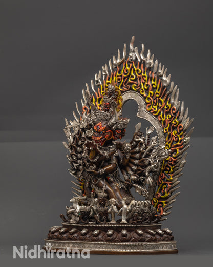 Oxidized Vajrabhairava Yamantaka Statue | Handcrafted Buddhist Art
