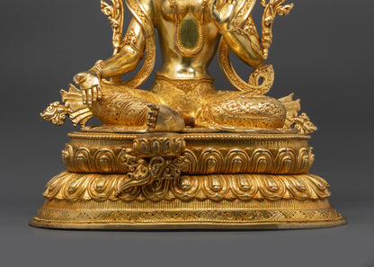 Mother Tara Statue | 24K Gold-Gilded Compassionate Goddess Sculpture
