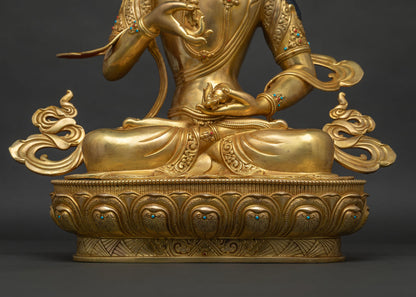 The Vajrasattva Statue | 24K Gold Fire-Gilded Sculpture from Nepal