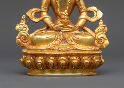 Tibetan Amitayus Statue | 24K Gold-Gilded Buddha for Longevity
