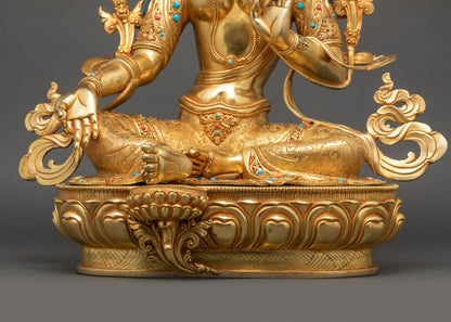 Handcrafted Green Tara Statue | Spiritual Art for Devotion & Home