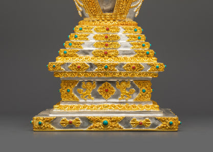 24K Gold-Plated Stupa | Sacred Buddhist Chorten Handmade in Nepal