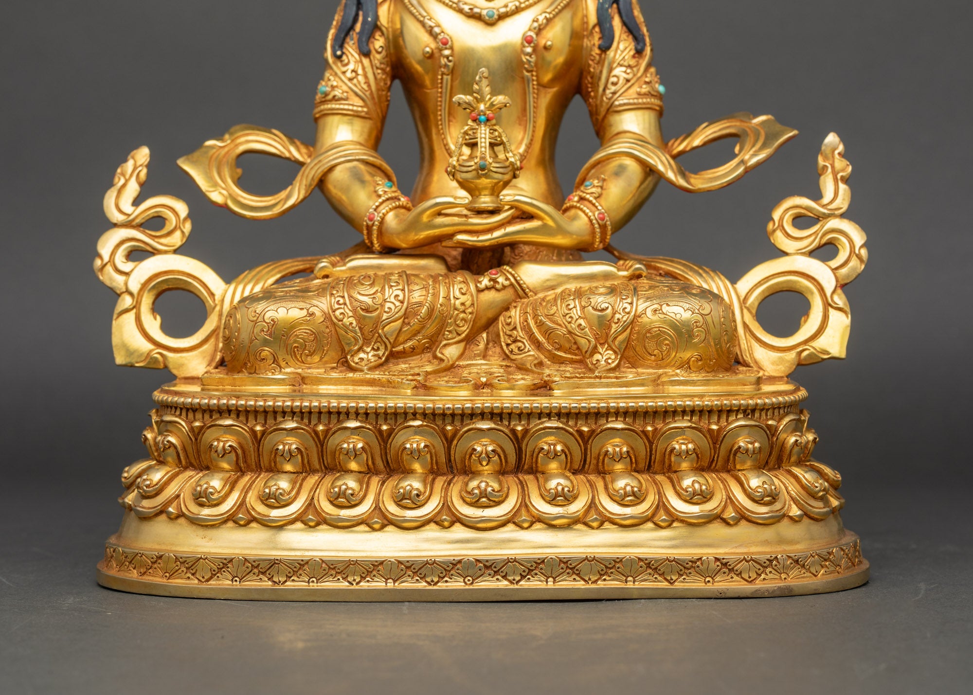Tibetan Amitayus Statue | Traditionally Handcrafted Copper Sculpture