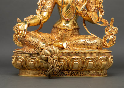 Harmonious Green Tara Sculpture | Nepalese Enlightenment Icon