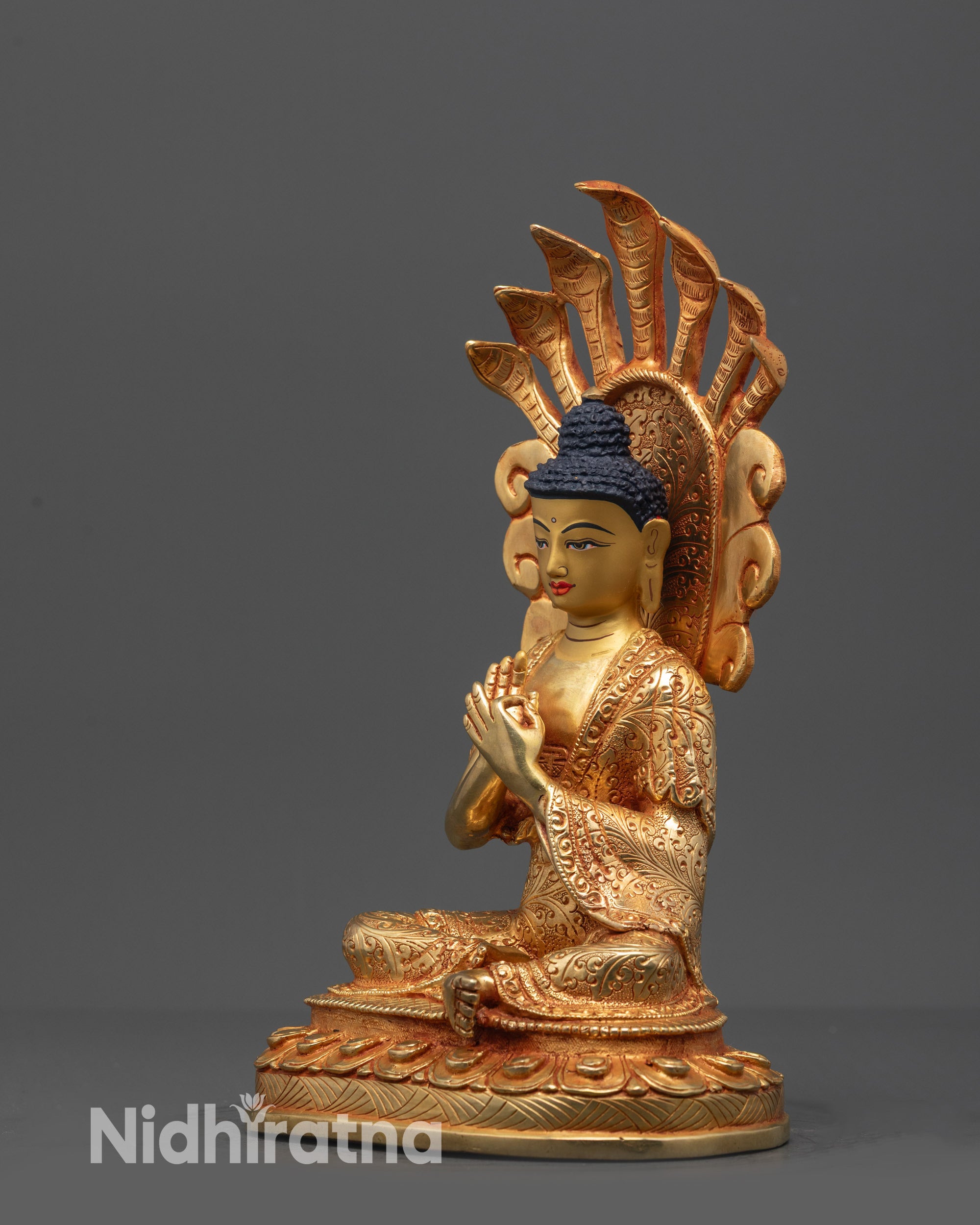 Handcrafted Copper Nagarjuna Statue | Mahasiddha Buddha from Nepal