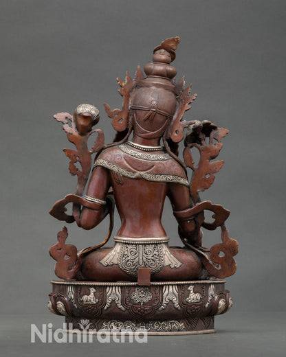 White Tara Statue – Handmade Copper Art from Nepal