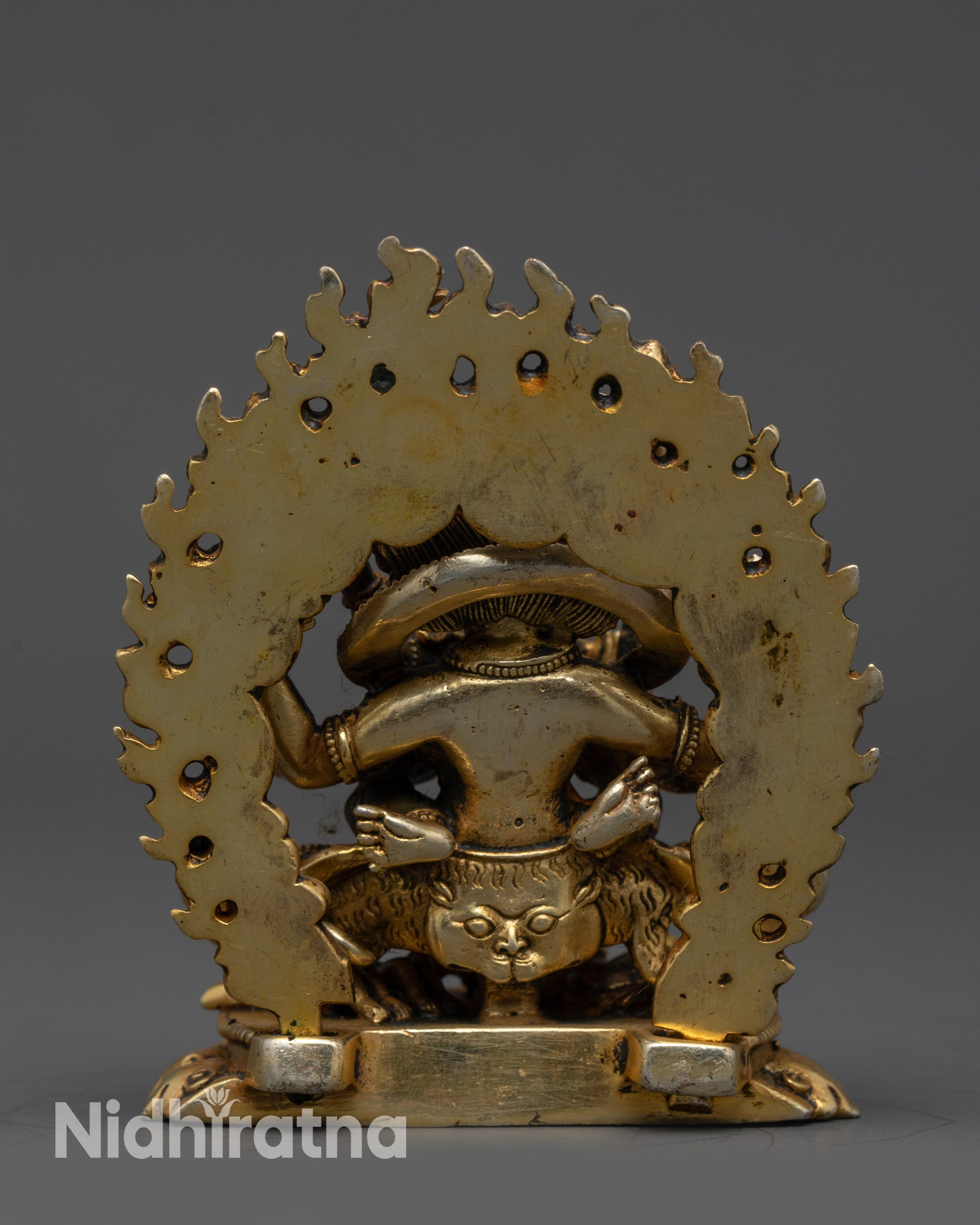 Nepalese Four-Armed Mahakala Statue | Tibetan Protector Deity