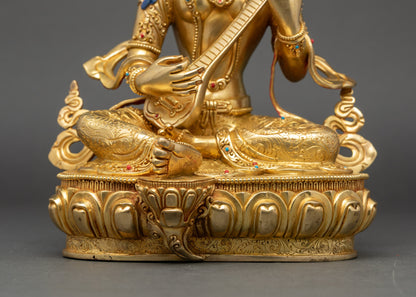 Goddess Saraswati Statue for Home Altar | Nepalese Sculpture