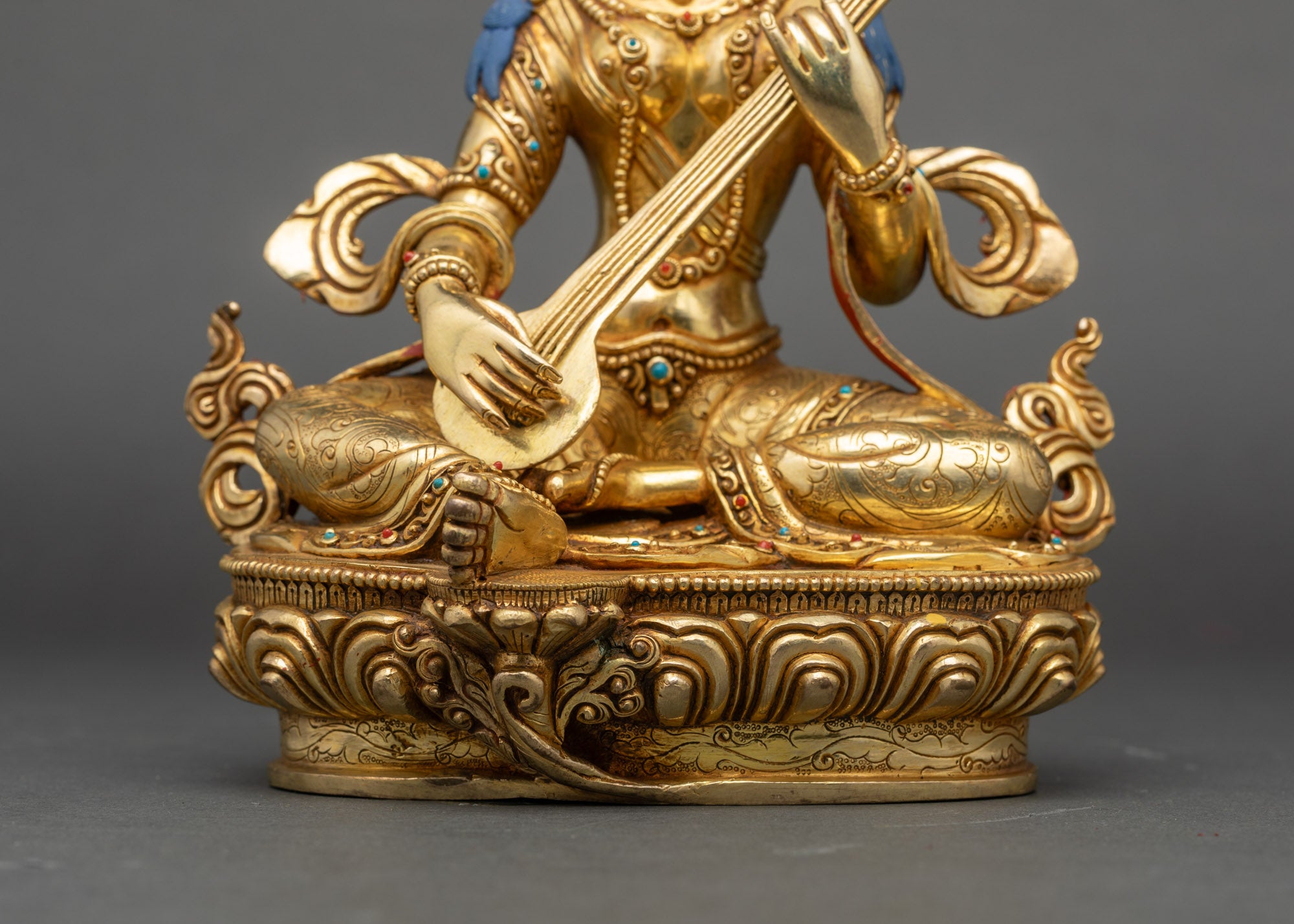 Nepalese Saraswati Statue | Goddess of Knowledge Sculpture