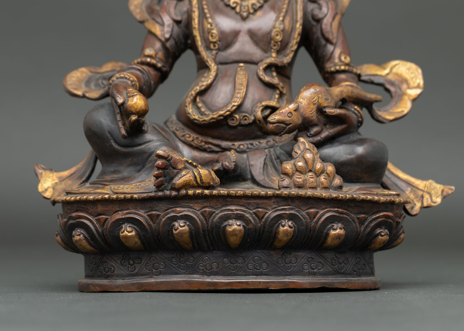 Antique Finish Dzambhala Statue | Traditional Wealth Deity Sculpture
