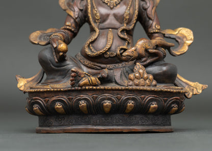 Antique Finish Dzambhala Statue | Traditional Wealth Deity Sculpture