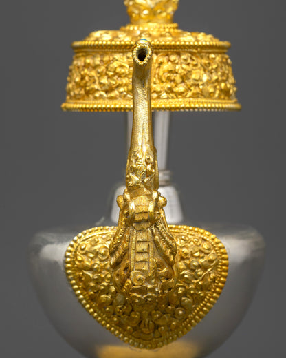Authentic Himalayan Bhumba | Gold-Plated Copper Ritual Vessel