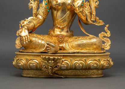 Liberating Green Tara Statue | Traditional Tibetan Buddhist Artwork