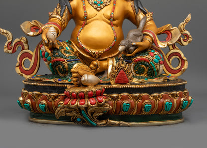Dzambhala Sculpture | Spiritual Nepalese Copper Statue for Blessings