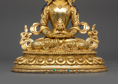 Longevity Deity Amitayus Sculpture | Authentic Tibetan Buddhist Artwork