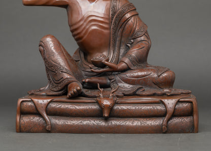 Oxidized Milarepa Statue - Inspiration for Meditation Practice
