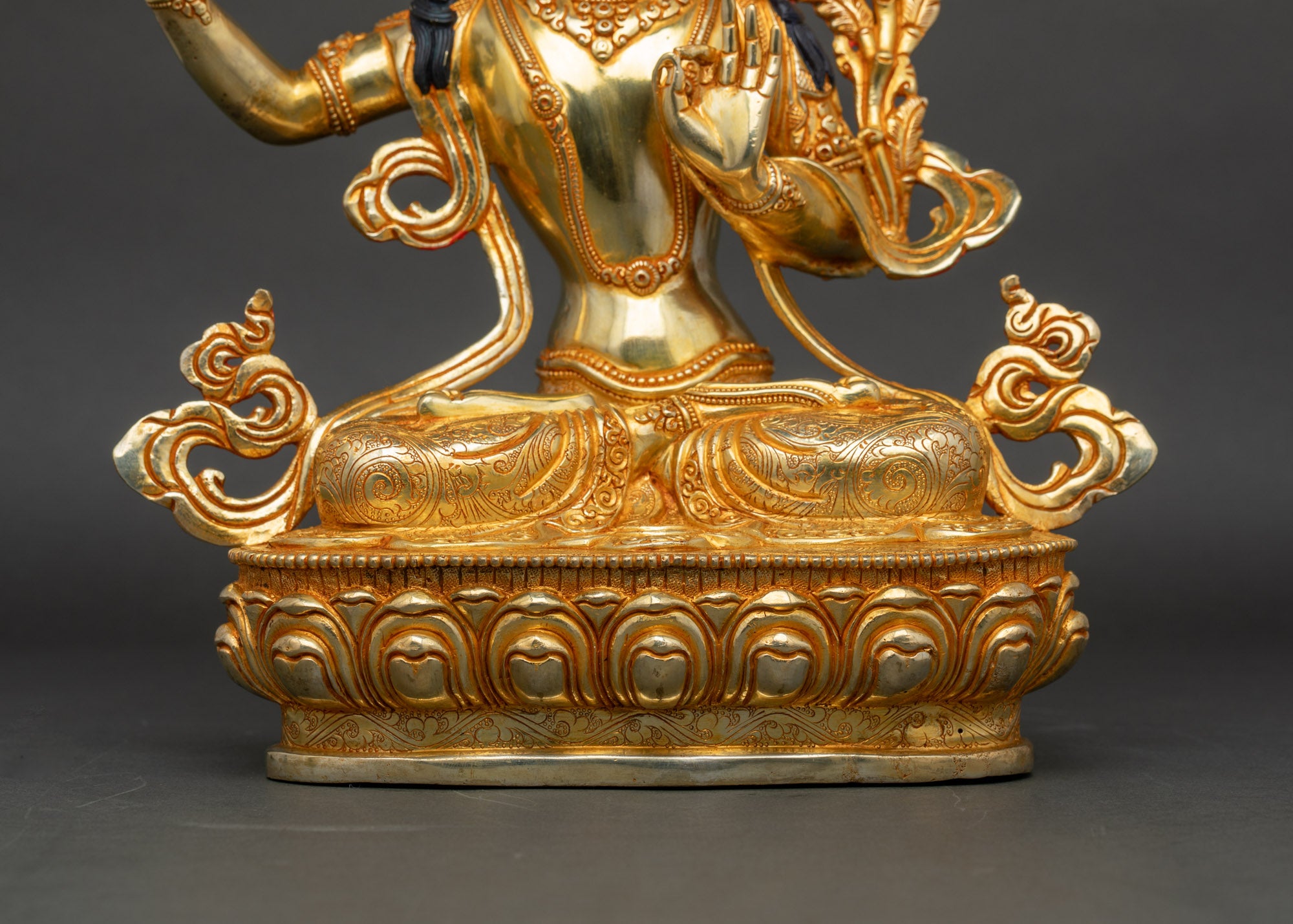 Manjushri Wisdom Statue | Copper Buddhist Figurine from Kathmandu, Nepal