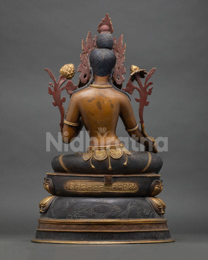 Green Tara Statue for Sale – Copper & Gold Buddhist Artwork