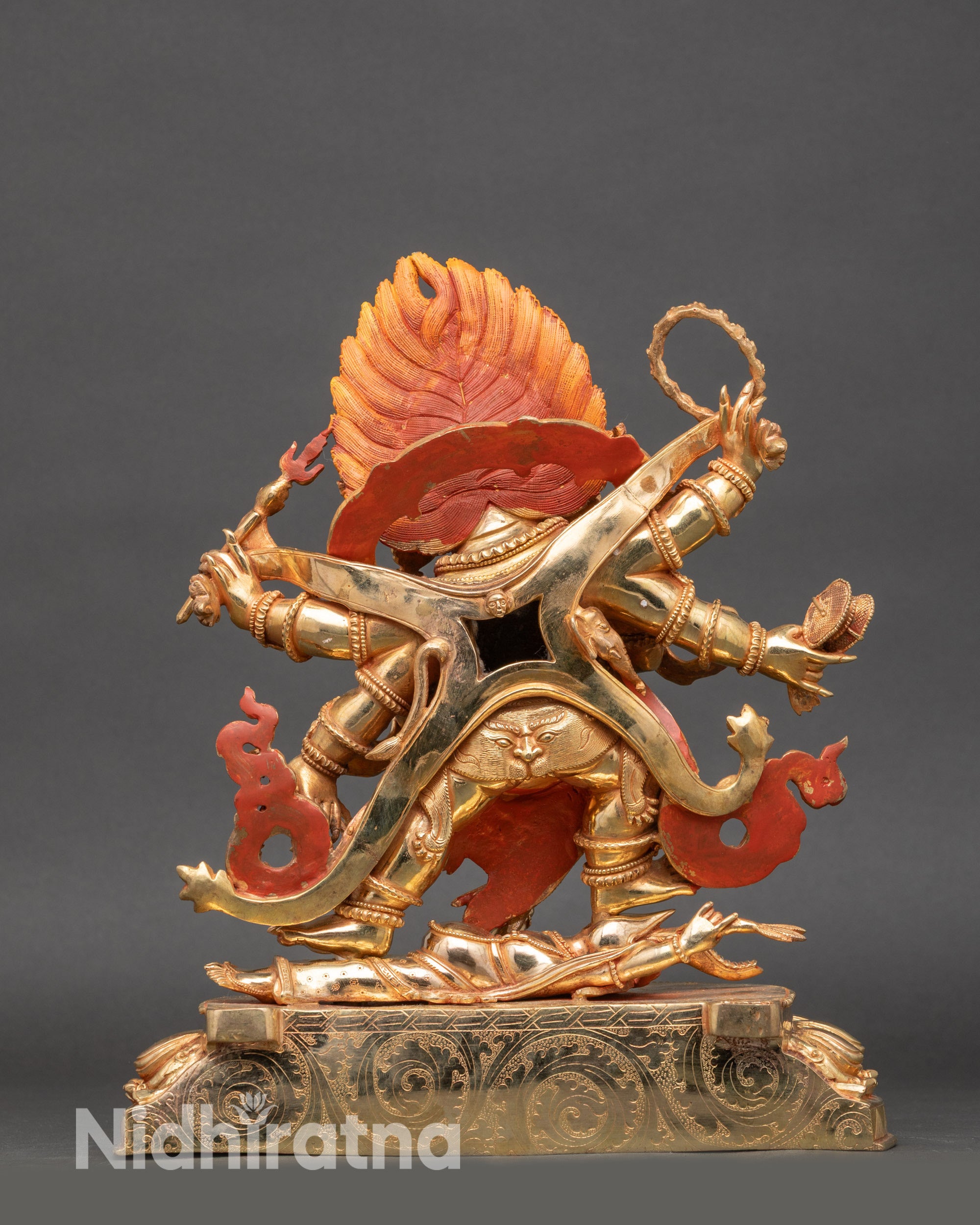 Six Armed Mahakala Statue - Traditional Nepalese Artwork