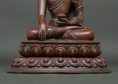 Oxidized Copper Shakyamuni Buddha Statue | Handcrafted in Nepal