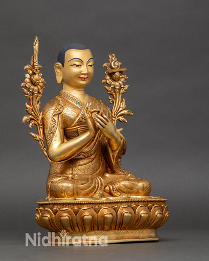 Tsong Khapa Statue Set | Handcrafted Nepalese Artwork