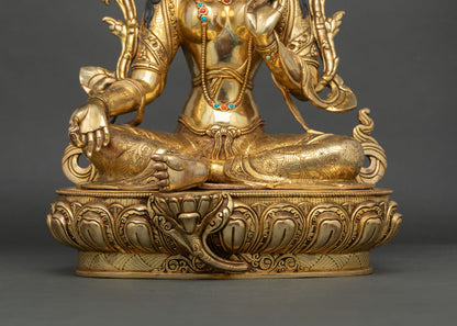 Green Tara Statue | Handmade Buddhist Deity from Nepal